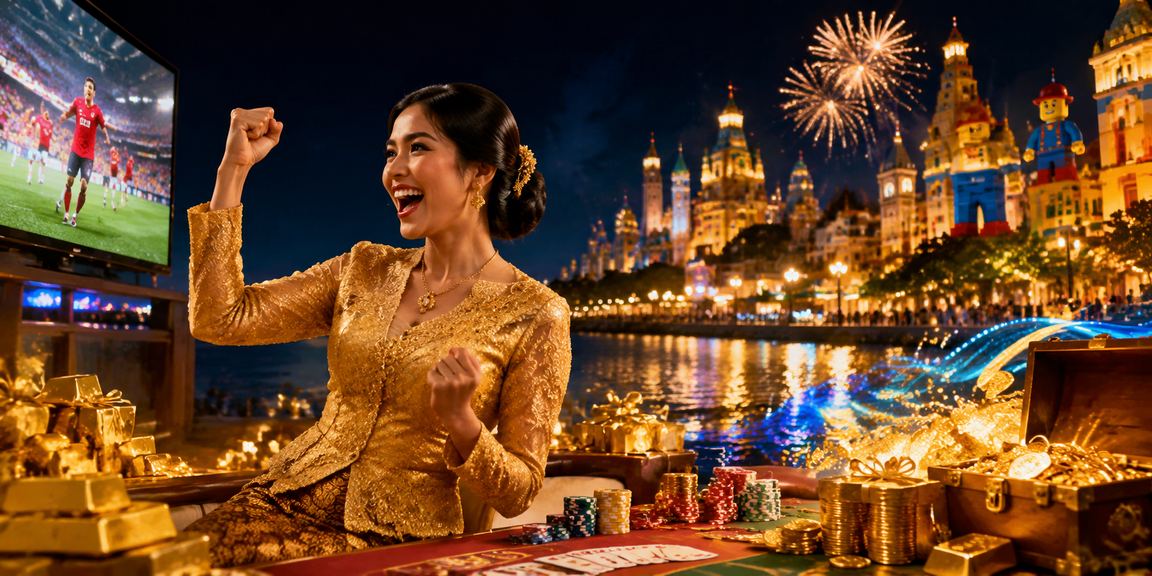 Pemain wanita berbaju kebaya dari Malaysia menikmati permainan kad berhadiah besar